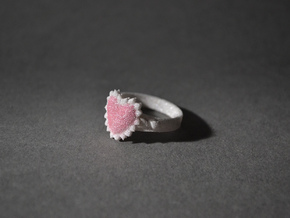Crystal Heart Ring in White Natural Versatile Plastic