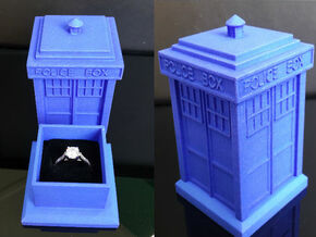 TARDIS Ring Box Part 1 in Blue Processed Versatile Plastic
