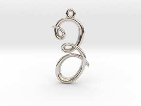 Z Initial Charm in Rhodium Plated Brass