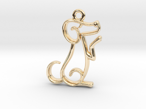 Tiny Dog Charm in 14k Gold Plated Brass