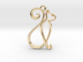 Tiny Cat Charm in 14k Gold Plated Brass