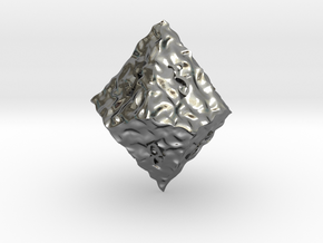 ELDRITCH ROUGH d10 in Polished Silver