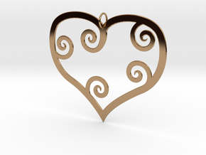 Heart Shaped Pendant in Polished Brass