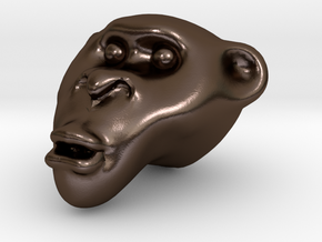 Monkey Head in Polished Bronze Steel