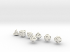 FUTURISTIC GESTALT dice in White Natural Versatile Plastic