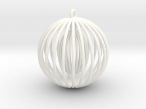 Double cage Large - Christmas Tree Ornament in White Processed Versatile Plastic