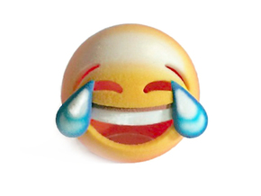 Face With Tears of Joy Emoji Figurine in Full Color Sandstone