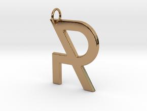 R in Polished Brass