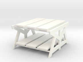 Industrial Style Coffee Table-1/12th scale in White Processed Versatile Plastic