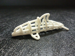 Pendant (Dolphin) in White Natural Versatile Plastic
