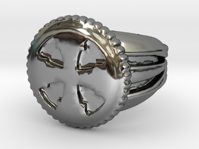VargheimCross Ring Alfa in Fine Detail Polished Silver