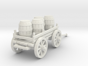 4-wheeled cart with barrrels in White Natural Versatile Plastic