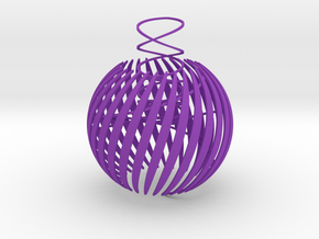 Semi-open christmas ball thin in Purple Processed Versatile Plastic