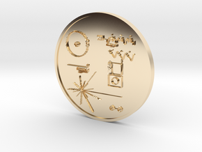 Voyager I Golden Record Medal in 14K Yellow Gold