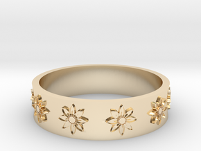 flower ring in 14k Gold Plated Brass