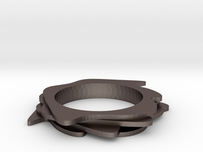 Neo Abstarct Bracelet in Polished Bronzed Silver Steel