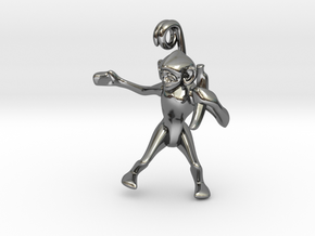 3D-Monkeys 215 in Fine Detail Polished Silver