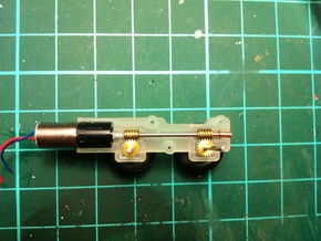 Doppelgetriebe + Lenkungsadapter für Herpa LKWs in Tan Fine Detail Plastic