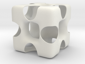 Wormhole Cube in White Natural Versatile Plastic