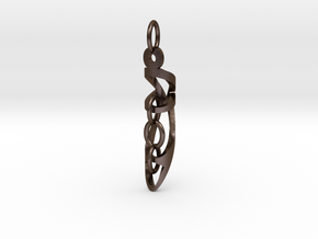 Interlock Pendant in Polished Bronze Steel