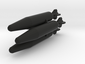 Triple Missile - 5mm Post in Black Natural Versatile Plastic