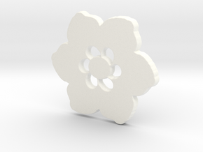 Happy Flower Pendant in White Processed Versatile Plastic