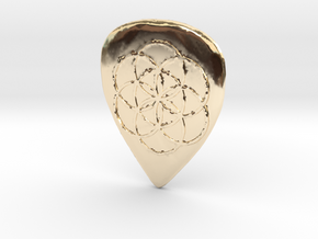 Seed of Life Guitar Pick in 14K Yellow Gold