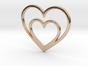 One Heart for Two Pendant - Amour Collection in 14k Rose Gold Plated Brass