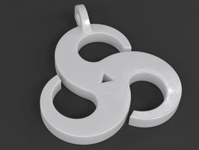 Triskelion Pendant 01 in White Processed Versatile Plastic