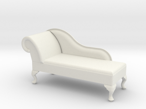 1:24 Queen Anne Chaise (Right Facing) in White Natural Versatile Plastic