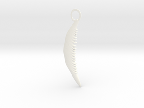 Tooth Pendant in White Processed Versatile Plastic