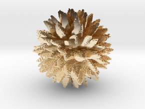 Blocky Low Poly Leafy in 14K Yellow Gold