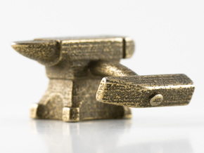 Anvil Cufflinks in Polished Bronzed Silver Steel