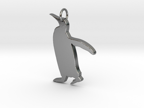 Penguin Pendant in Polished Silver