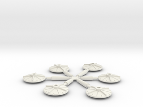6 Bases for Cruisers and Escort Ships in White Natural Versatile Plastic
