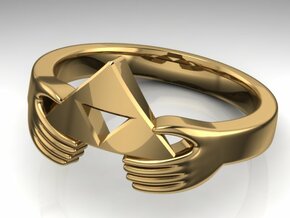 The Legend of Zelda Triforce Ring  in Fine Detail Polished Silver