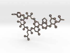 Oxytocin Pendant in Polished Bronzed Silver Steel