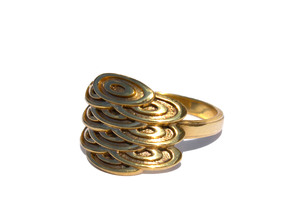 Japanese Fishscales Ring in Polished Brass