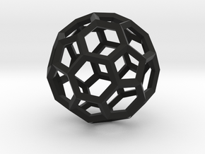 17cm-Truncated Icosahedron-Archimedes09-Polyhedron in Black Natural Versatile Plastic