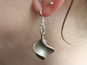 TTS earring 1 in Polished Bronzed Silver Steel