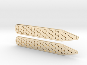 Honeycomb Inverse Collier Straighteners  in 14K Yellow Gold