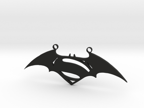Batman and Superman Pendant in Black Natural Versatile Plastic