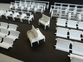 Set of 7mm LSWR gate stock coaches in White Natural Versatile Plastic