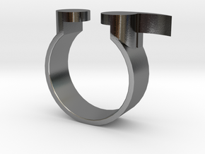 Semi Colon Ring Size 6.5 in Polished Silver