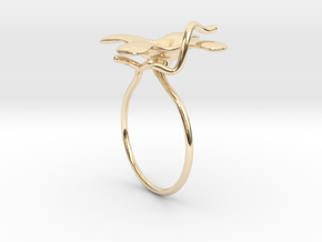 Flower ring - 16mm in 14K Yellow Gold