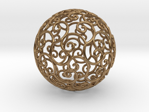Triskel celtic sphere 3b ( 2,8+4 - 4 cm ) in Natural Brass