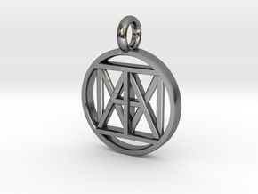 United "I AM" 3D Pendant. 21mm Nickel size in Polished Silver