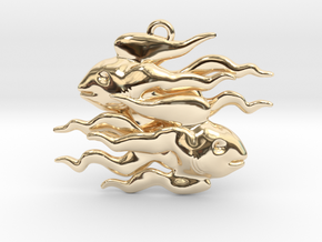 Pisces Pendant in 14K Yellow Gold