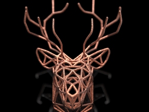 Deer pendant in Polished Bronze