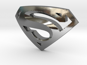 Superman Emblem in Polished Silver